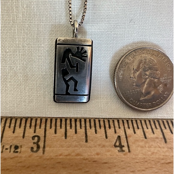 Native American Sterling Silver Kokopeli Pendant with SS necklace chain. - Picture 5 of 5